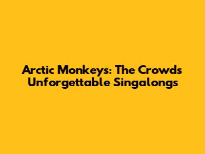 Arctic Monkeys: The Crowd's Unforgettable Singalongs