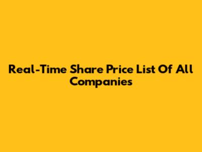 Real-Time Share Price List Of All Companies